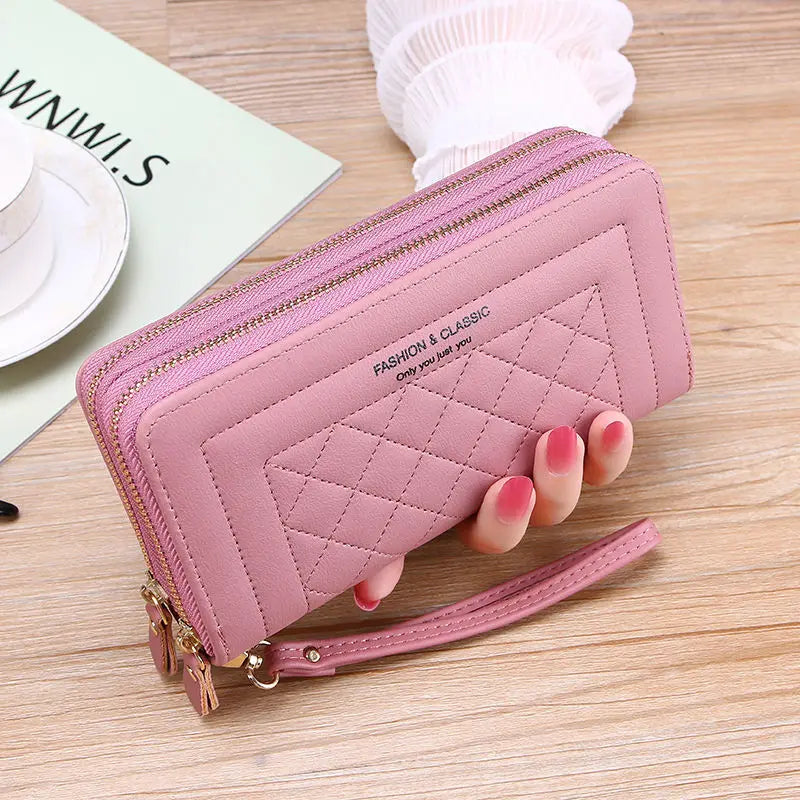 Elegant Dual-Zip Women's Clutch – Stylish & Organised Wallet-White-State of Style