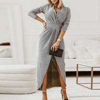 Elegant Evening Dress | Perfect For Special Occasions-Silver-S-State of Style
