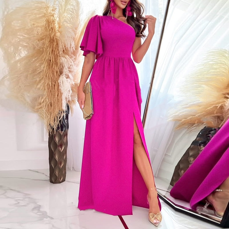 Elegant Evening Gown For Women | Mariam's Dress-Pinkish Red-S-State of Style