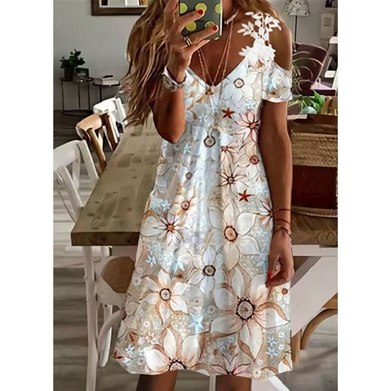 Elegant Flower Dress | Perfect for Any Occasion-Brown-S-State of Style