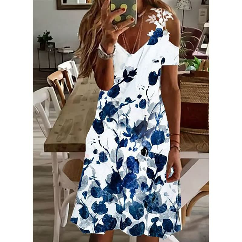 Elegant Flower Dress | Perfect for Any Occasion-Deep Blue-S-State of Style