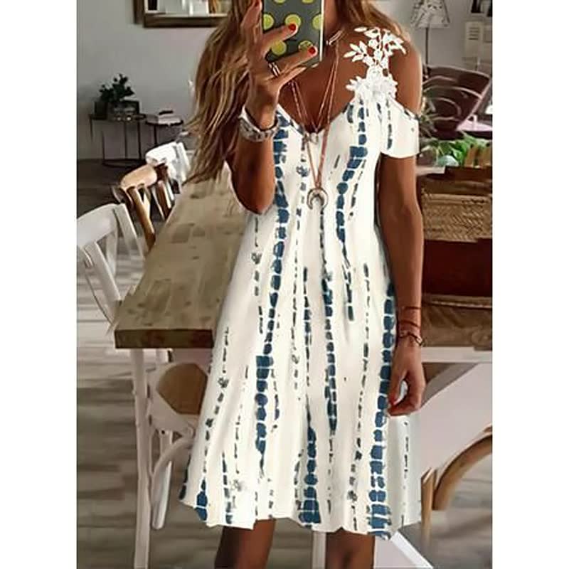 Elegant Flower Dress | Perfect for Any Occasion-Light Blue-S-State of Style