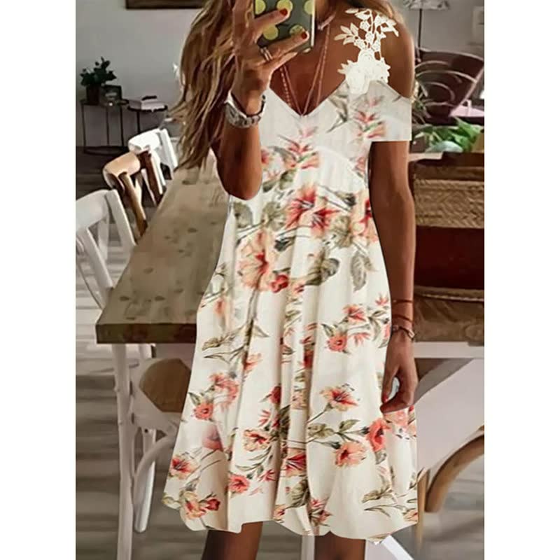 Elegant Flower Dress | Perfect for Any Occasion-Light Red-S-State of Style