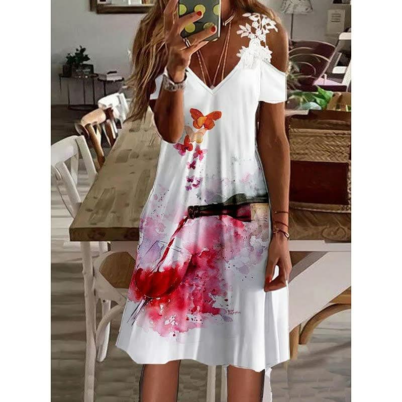 Elegant Flower Dress | Perfect for Any Occasion-Pinkish Red-S-State of Style