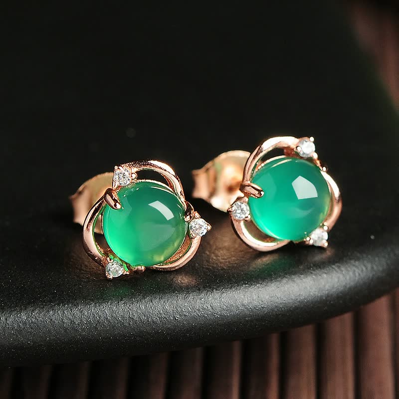 Elegant Green Gemstone Earrings for Stylish Women-Green 10MM-State of Style