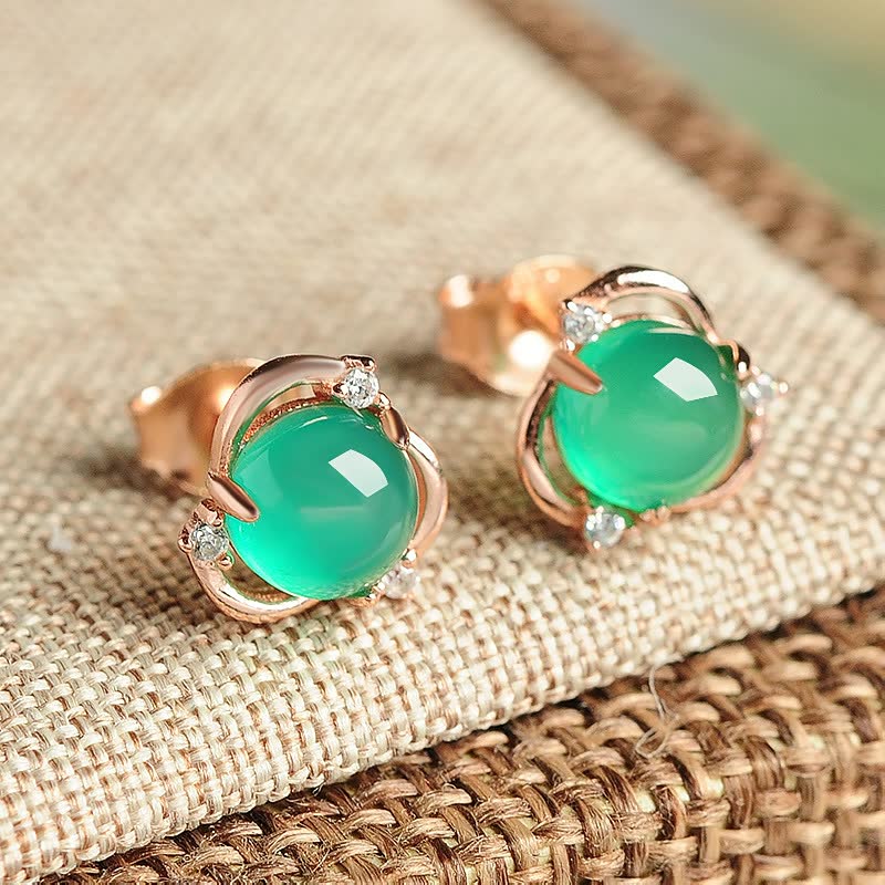 Elegant Green Gemstone Earrings for Stylish Women-Green 10MM-State of Style