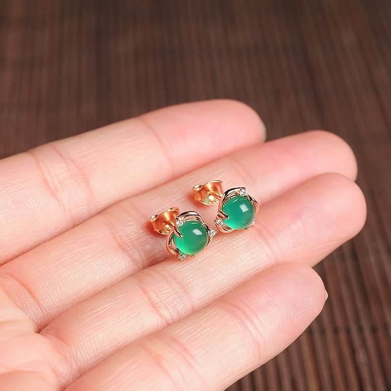 Elegant Green Gemstone Earrings for Stylish Women-Green 10MM-State of Style