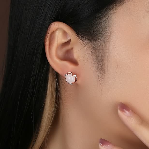 Elegant Green Gemstone Earrings for Stylish Women-White 6MM-State of Style
