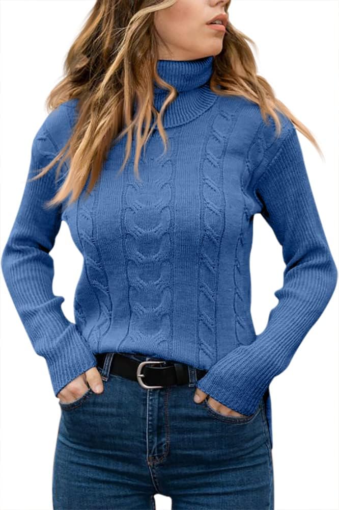 Elegant Knitted Women's Turtleneck Sweater - Denise-Apricot-S-State of Style