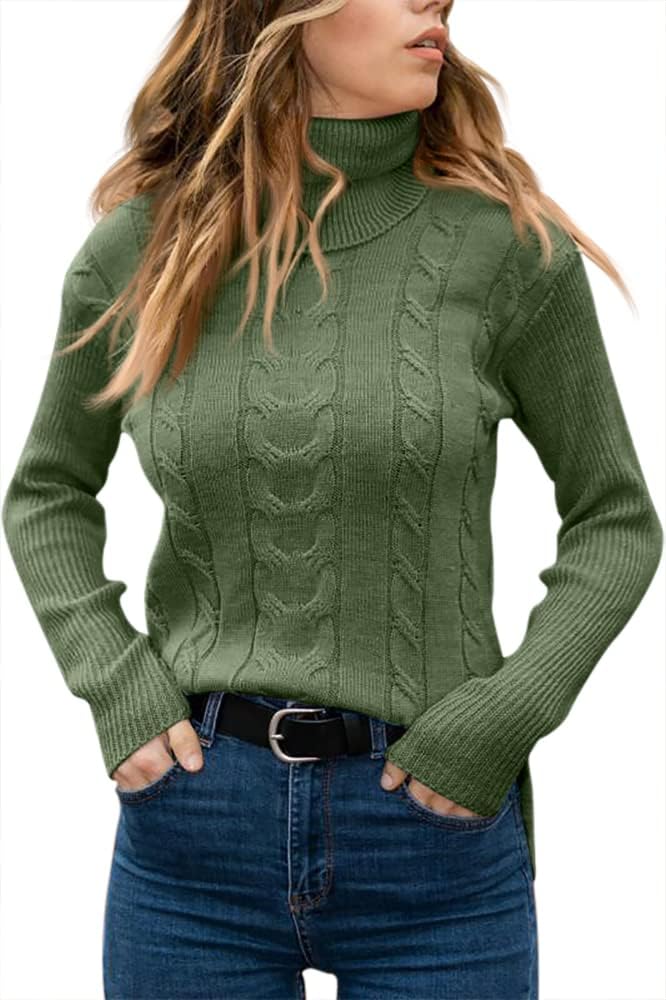 Elegant Knitted Women's Turtleneck Sweater - Denise-Apricot-S-State of Style