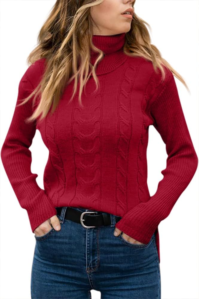 Elegant Knitted Women's Turtleneck Sweater - Denise-Apricot-S-State of Style