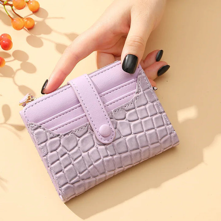 Elegant Leather Clutch Money Clip Wallet-Purple-State of Style