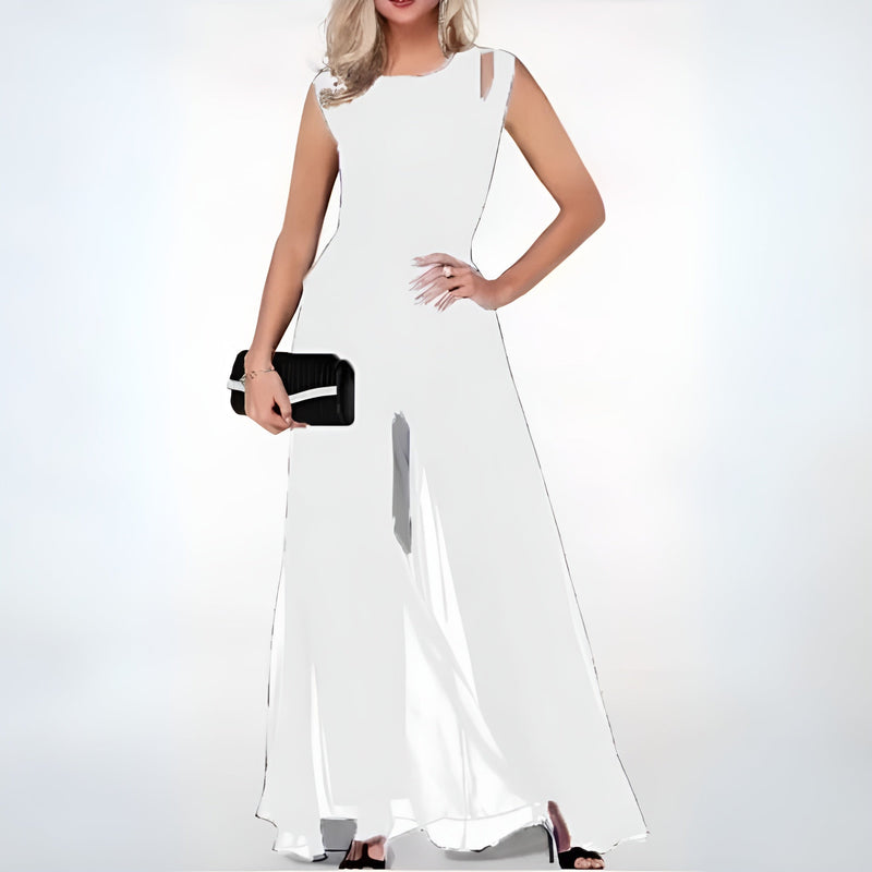 Elegant linen jumpsuit for ladies – Sofia-White-S-State of Style