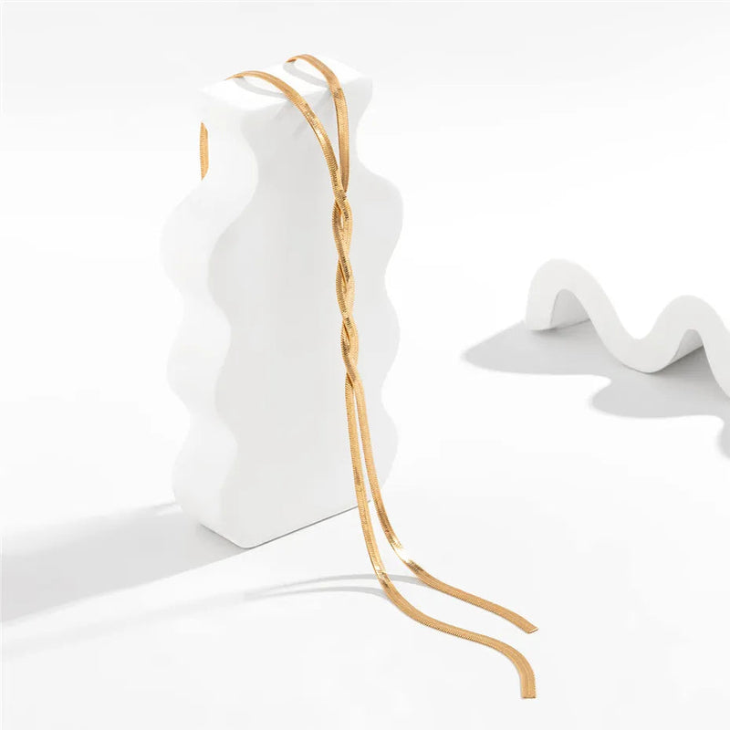 Elegant Long Chain Necklace | Classic Jewellery for Women-Flat Gold-State of Style
