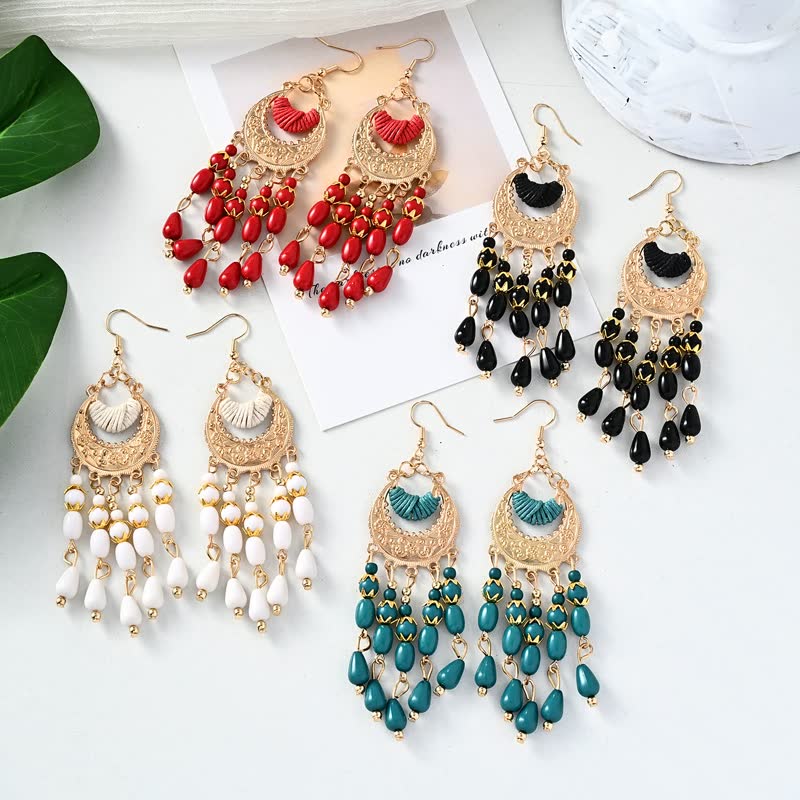 Elegant Long Dangle Earrings | Women’s Fashion Jewellery-Black-State of Style