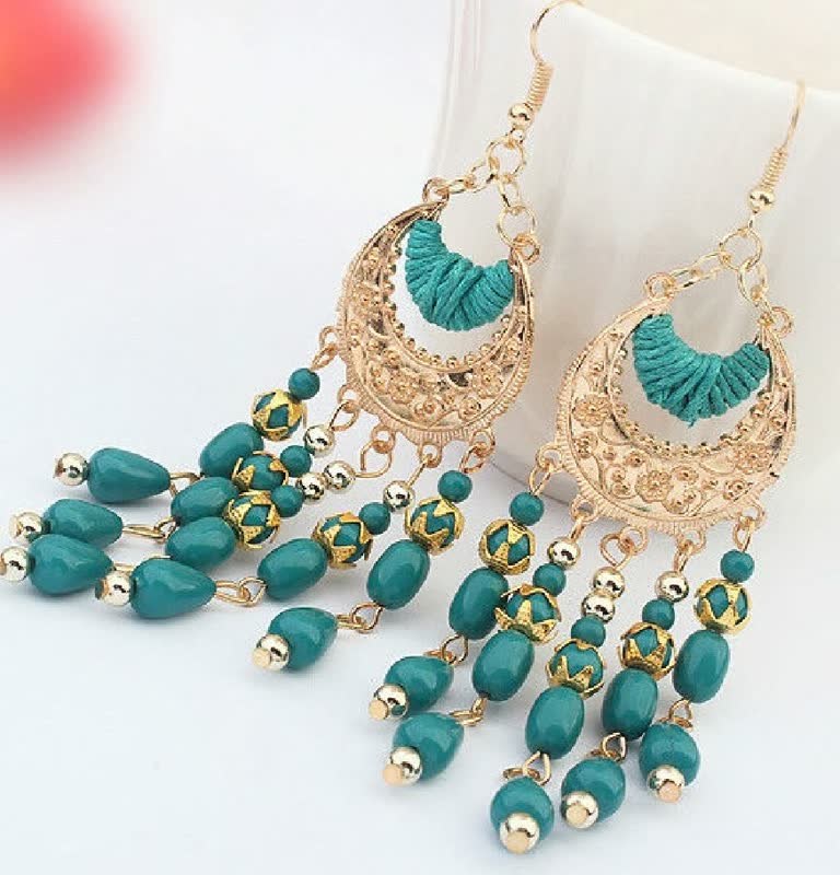 Elegant Long Dangle Earrings | Women’s Fashion Jewellery-Black-State of Style