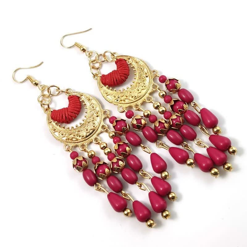 Elegant Long Dangle Earrings | Women’s Fashion Jewellery-Black-State of Style