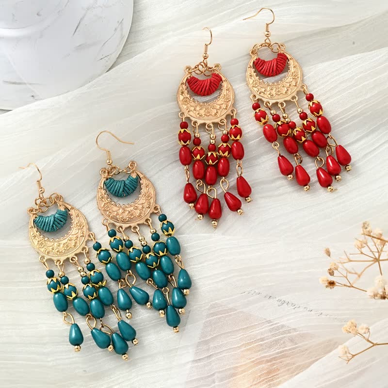 Elegant Long Dangle Earrings | Women’s Fashion Jewellery-Black-State of Style