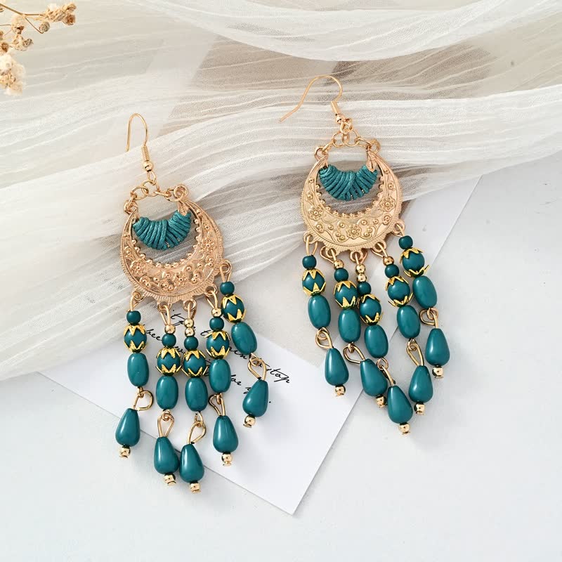 Elegant Long Dangle Earrings | Women’s Fashion Jewellery-Black-State of Style