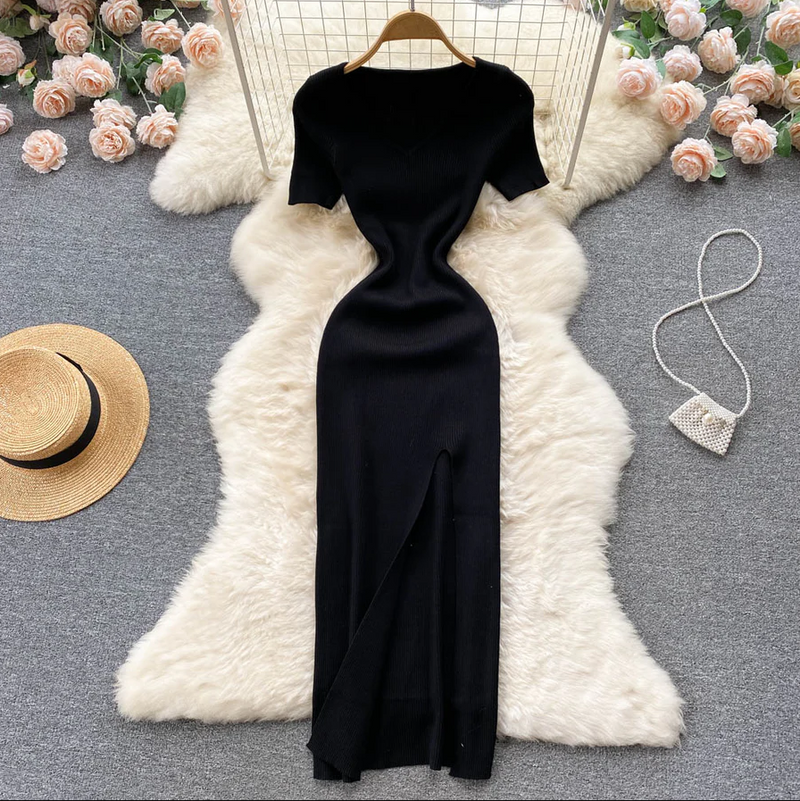 Elegant Long Dress | Comfortable and Stylish-Black-One Size-State of Style