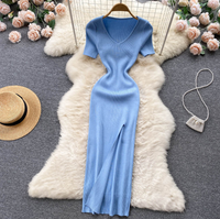 Elegant Long Dress | Comfortable and Stylish-Blue-One Size-State of Style
