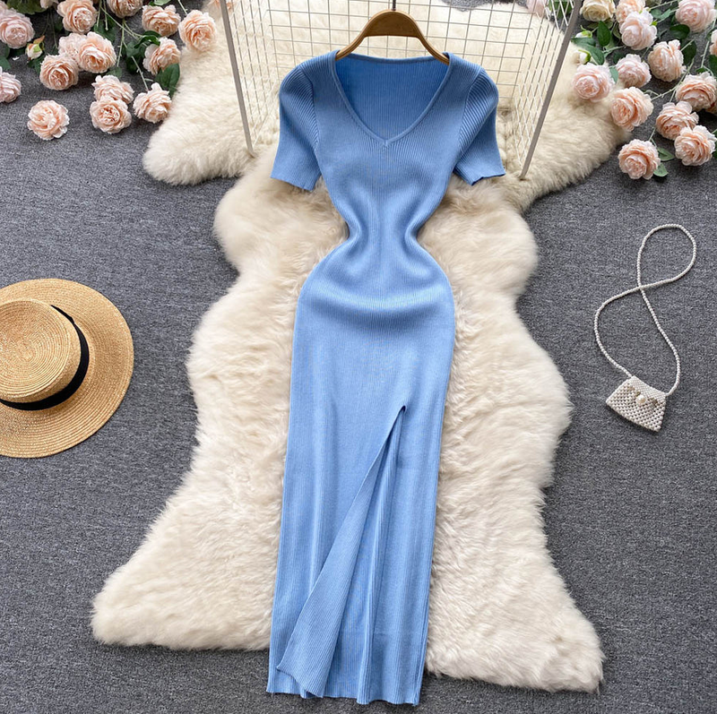 Elegant Long Dress | Comfortable and Stylish-Blue-One Size-State of Style