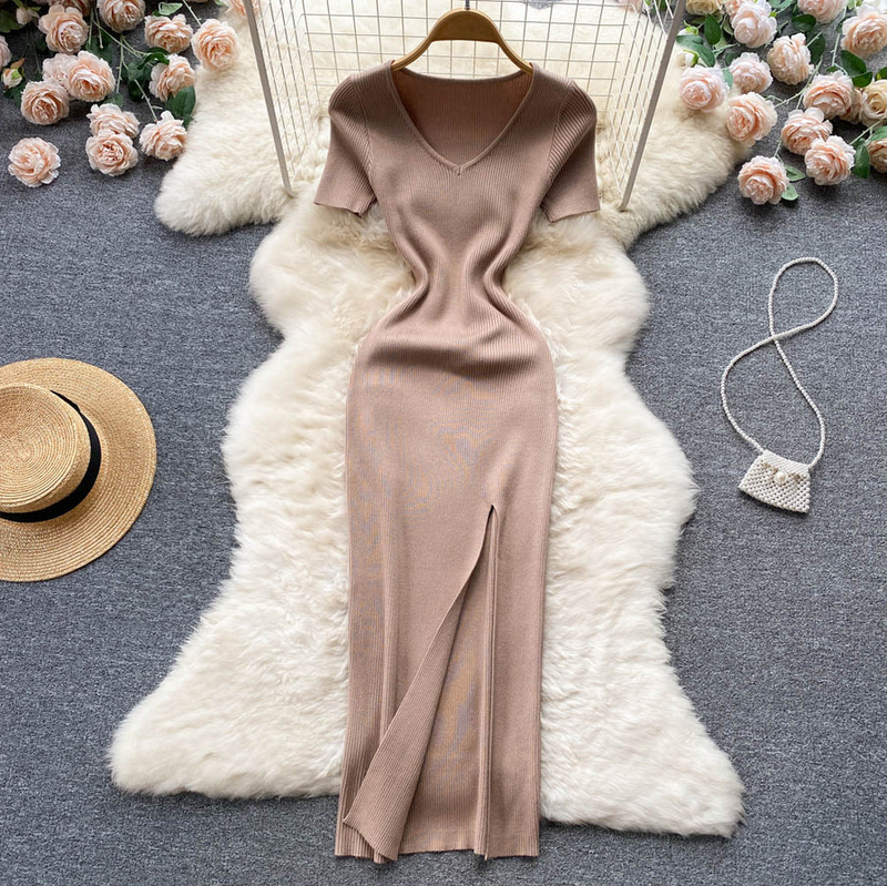Elegant Long Dress | Comfortable and Stylish-Khaki-One Size-State of Style