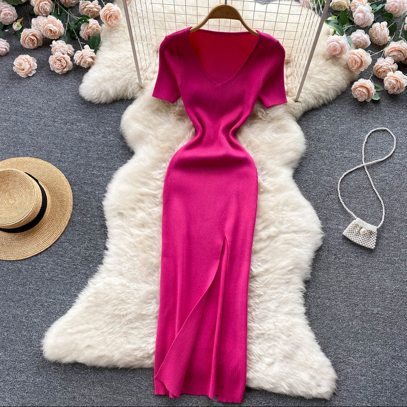 Elegant Long Dress | Comfortable and Stylish-Rose Red-One Size-State of Style
