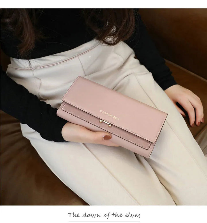 Elegant Long Wallet – Spacious & Stylish PU Leather Purse-Burgundy-State of Style
