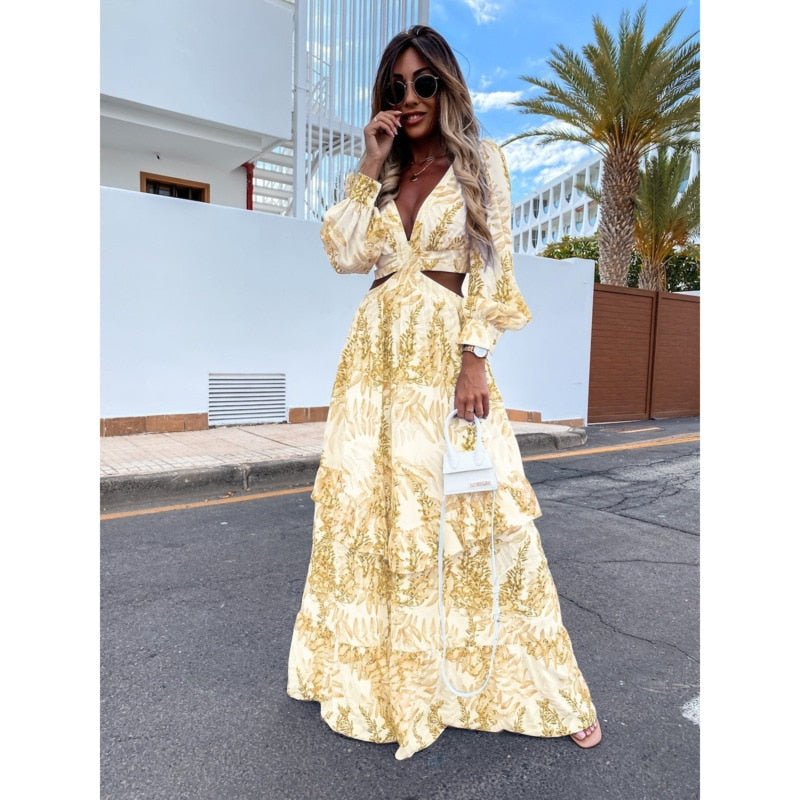 Elegant Maxi Dress | Comfortable & Stylish Women's Wear-Yellow-S-State of Style