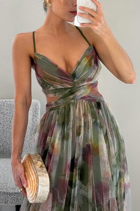 Elegant mesh maxi dress with a figure-hugging cut – Camille-Orange-S-State of Style