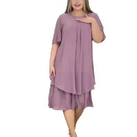 Elegant Midi Evening Dress in Plus Sizes for Curvy Women-Green-2XL-State of Style