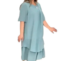 Elegant Midi Evening Dress in Plus Sizes for Curvy Women-Green-2XL-State of Style