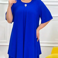 Elegant Midi Evening Dress in Plus Sizes for Curvy Women-Green-2XL-State of Style