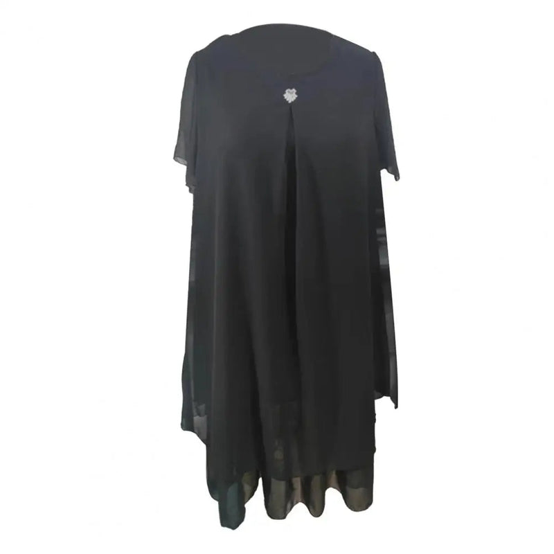 Elegant Midi Evening Dress in Plus Sizes for Curvy Women-Green-2XL-State of Style