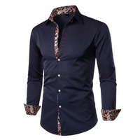 Elegant party shirt for men – Matteo-Dark blue-S-State of Style