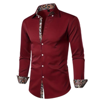 Elegant party shirt for men – Matteo-Wine red-S-State of Style