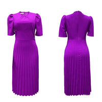 Elegant Pleated Plus Size Dress – Timeless Style with a Modern Silhouette-Red-S-State of Style
