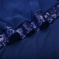 Elegant Plus-Size Dress with Split Skirt-Blue-M-State of Style
