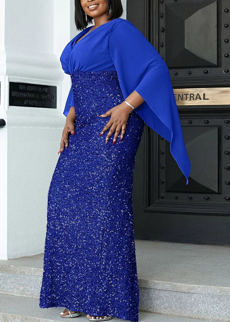 Elegant Plus-Size Midi Dress for Banquets-Khaki-L-State of Style