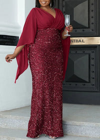 Elegant Plus-Size Midi Dress for Banquets-Khaki-L-State of Style
