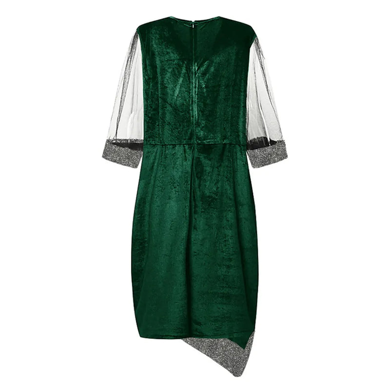 Elegant Plus-Size Party Dress-Green-L-State of Style