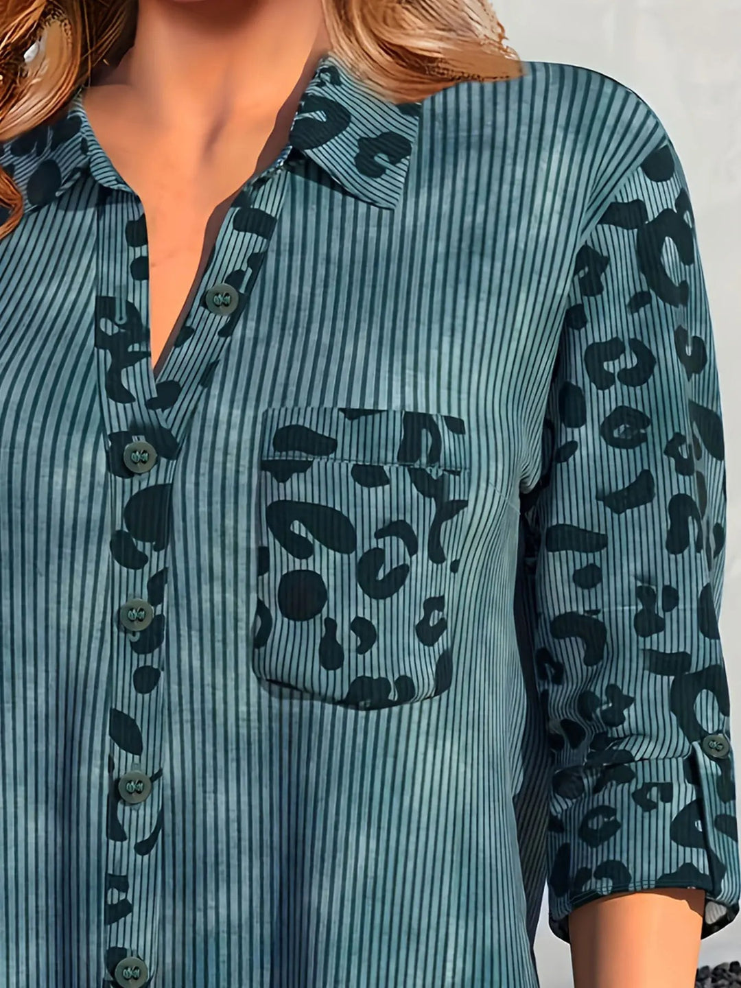 Elegant Plus-Size Spring Shirt for Fashion-Forward Women-Green-2XL-State of Style
