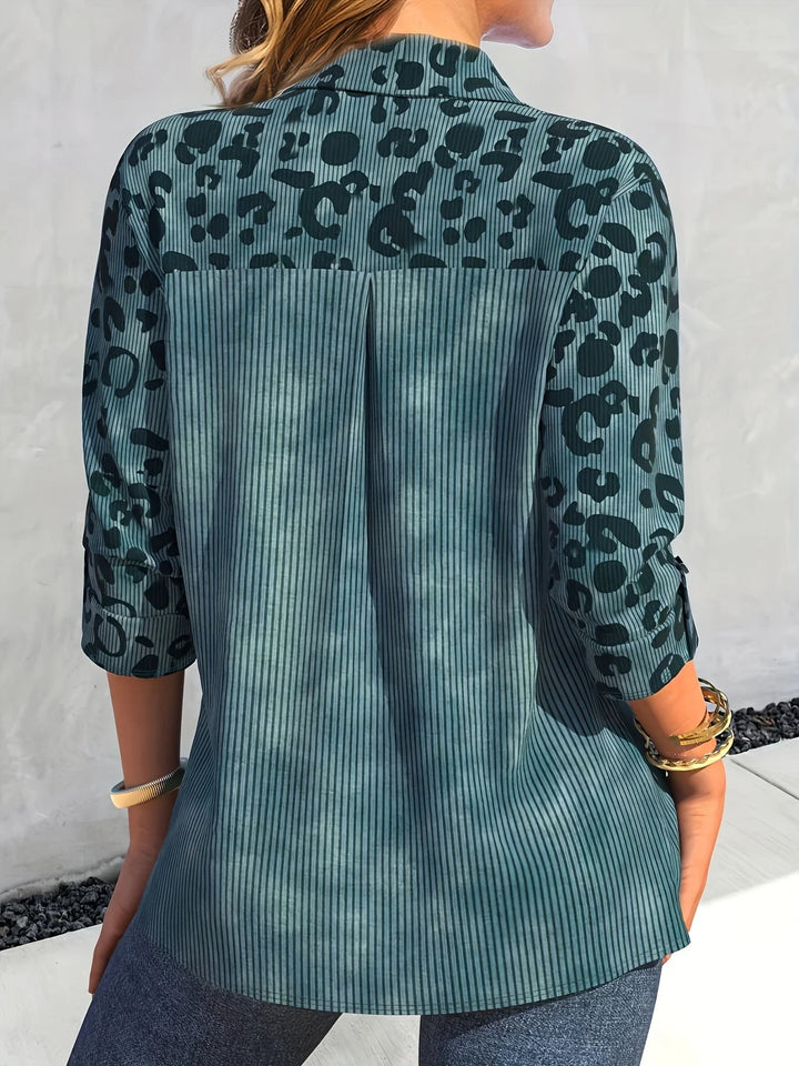 Elegant Plus-Size Spring Shirt for Fashion-Forward Women-Green-2XL-State of Style