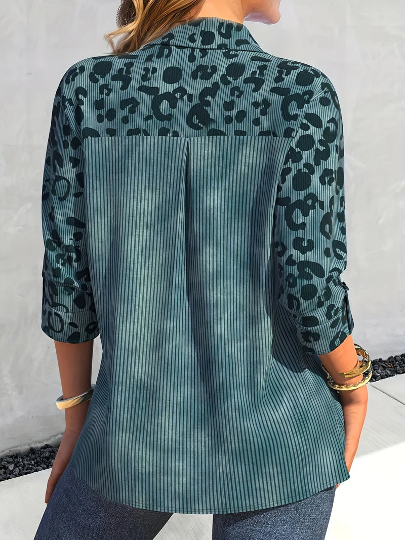 Elegant Plus-Size Spring Shirt for Fashion-Forward Women-Green-2XL-State of Style