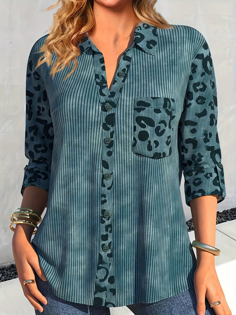 Elegant Plus-Size Spring Shirt for Fashion-Forward Women-Green-2XL-State of Style