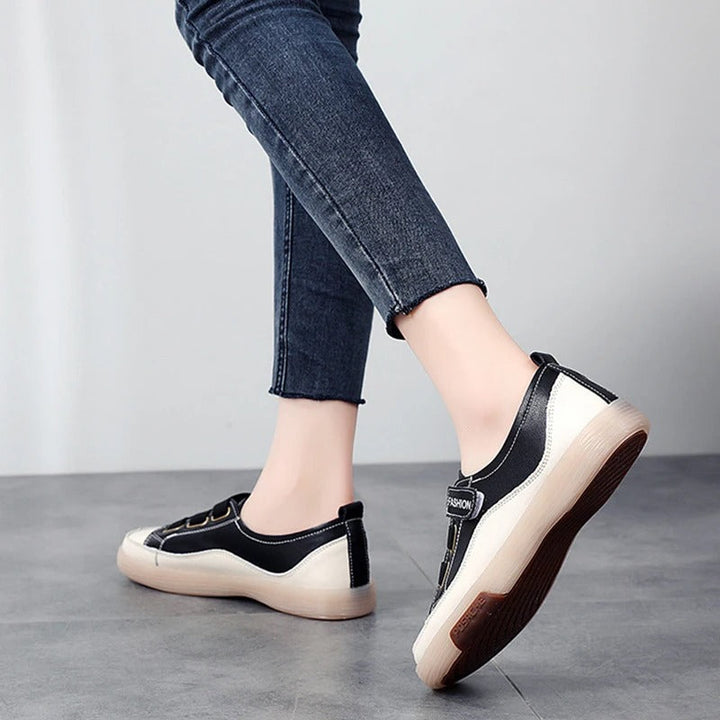 Elegant real leather sneakers for women – Beatrice-Black-3-State of Style