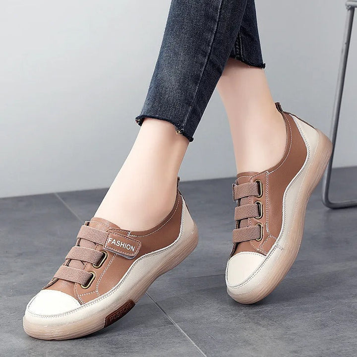 Elegant real leather sneakers for women – Beatrice-Brown-3-State of Style