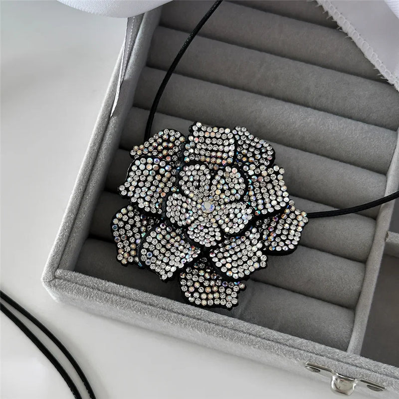 Elegant Rhinestone Rose Choker Necklace | Sophisticated Jewellery for Women-State of Style