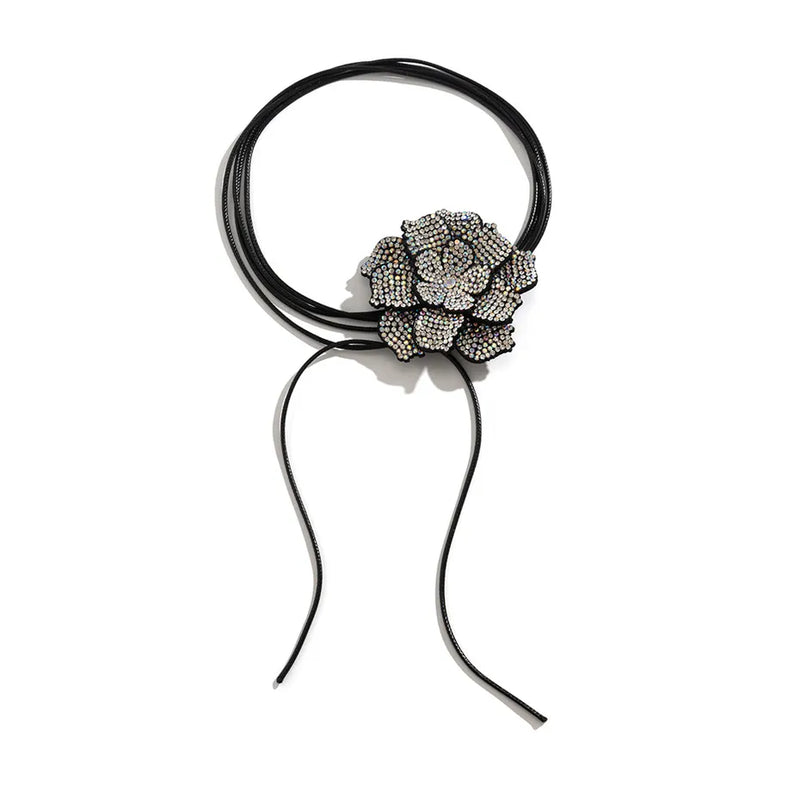 Elegant Rhinestone Rose Choker Necklace | Sophisticated Jewellery for Women-State of Style